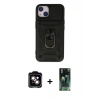 MARSİLYAN™- iPhone 14 Kılıf Ahenk Klasik - Şeffaf 360 Full Body Arka Koruyucu + PVD Metal Kamera Lens - TU