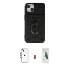 MARSİLYAN™- iPhone 14 Kılıf Ahenk Klasik - Şeffaf Pasifik Cam Ekran Koruyucu + Shine Kamera Lens - GI