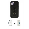MARSİLYAN™- iPhone 14 Kılıf Ahenk Klasik - Şeffaf Pasifik Cam Ekran Koruyucu + Shine Kamera Lens - MI