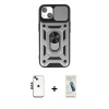 MARSİLYAN™- iPhone 14 Kılıf Ahenk Klasik - Şeffaf Pasifik Cam Ekran Koruyucu + Shine Kamera Lens - SH