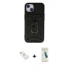 MARSİLYAN™- iPhone 14 Kılıf Ahenk Klasik - Şeffaf Pasifik Cam Ekran Koruyucu + Diamond Kamera Lens - SABE