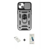MARSİLYAN™- iPhone 14 Kılıf Ahenk Klasik - Şeffaf Pasifik Cam Ekran Koruyucu + Diamond Kamera Lens - SABE