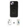 MARSİLYAN™- iPhone 14 Kılıf Ahenk Klasik - Şeffaf Pasifik Cam Ekran Koruyucu + Shine Kamera Lens - YL