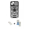 MARSİLYAN™- iPhone 14 Kılıf Ahenk Klasik - Şeffaf Royal Nano Ekran Koruyucu + Diamond Kamera Lens - KI