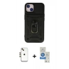 MARSİLYAN™- iPhone 14 Kılıf Ahenk Klasik - Şeffaf Royal Nano Ekran Koruyucu + Shine Kamera Lens - GD
