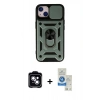 MARSİLYAN™- iPhone 14 Kılıf Ahenk Klasik - Şeffaf Royal Nano Ekran Koruyucu + PVD Metal Kamera Lens - MI
