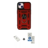 MARSİLYAN™- iPhone 14 Kılıf Ahenk Klasik - Şeffaf Royal Nano Ekran Koruyucu + Diamond Kamera Lens - PE