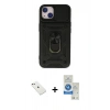 MARSİLYAN™- iPhone 14 Kılıf Ahenk Klasik - Şeffaf Royal Nano Ekran Koruyucu + Diamond Kamera Lens - PE