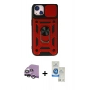 MARSİLYAN™- iPhone 14 Kılıf Ahenk Klasik - Şeffaf Royal Nano Ekran Koruyucu + Raze Metal Kamera Lens - GS
