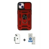 MARSİLYAN™- iPhone 14 Kılıf Ahenk Klasik - Şeffaf Royal Nano Ekran Koruyucu + Shine Kamera Lens - YL