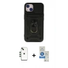 MARSİLYAN™- iPhone 14 Kılıf Ahenk Klasik - Şeffaf Royal Nano Ekran Koruyucu + Shine Kamera Lens - YL