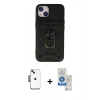 MARSİLYAN™- iPhone 14 Kılıf Ahenk Klasik - Şeffaf Royal Nano Ekran Koruyucu + Shine Kamera Lens - SH