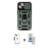 MARSİLYAN™- iPhone 14 Kılıf Ahenk Klasik - Şeffaf Royal Nano Ekran Koruyucu + Shine Kamera Lens - SH
