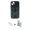 MARSİLYAN™- iPhone 14 Kılıf Ahenk Klasik - Şeffaf Royal Nano Ekran Koruyucu + Diamond Kamera Lens - YL