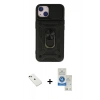 MARSİLYAN™- iPhone 14 Kılıf Ahenk Klasik - Şeffaf Royal Nano Ekran Koruyucu + Diamond Kamera Lens - YL