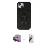 MARSİLYAN™- iPhone 14 Kılıf Ahenk Klasik - Siyah Bilvis 3D Mat Cam Ekran Koruyucu + Raze Metal Kamera Lens - SH