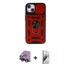 MARSİLYAN™- iPhone 14 Kılıf Ahenk Klasik - Siyah Bilvis 3D Mat Cam Ekran Koruyucu + Raze Metal Kamera Lens - SH