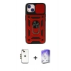 MARSİLYAN™- iPhone 14 Kılıf Ahenk Klasik - Siyah Bilvis 5in1 3D Magic Cam Ekran Koruyucu + Shine Kamera Lens - GD
