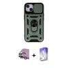 MARSİLYAN™- iPhone 14 Kılıf Ahenk Klasik - Siyah Bilvis 5in1 3D Magic Cam Ekran Koruyucu + Raze Metal Kamera Lens - MR
