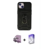 MARSİLYAN™- iPhone 14 Kılıf Ahenk Klasik - Siyah Bilvis 5in1 3D Magic Cam Ekran Koruyucu + Raze Metal Kamera Lens - MR