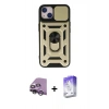 MARSİLYAN™- iPhone 14 Kılıf Ahenk Klasik - Siyah Bilvis 5in1 3D Magic Cam Ekran Koruyucu + Raze Metal Kamera Lens - GS