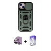 MARSİLYAN™- iPhone 14 Kılıf Ahenk Klasik - Siyah Bilvis 5in1 3D Magic Cam Ekran Koruyucu + Raze Metal Kamera Lens - GS
