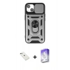 MARSİLYAN™- iPhone 14 Kılıf Ahenk Klasik - Siyah Bilvis 5in1 3D Magic Cam Ekran Koruyucu + Diamond Kamera Lens - YL