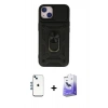 MARSİLYAN™- iPhone 14 Kılıf Ahenk Klasik - Siyah Bilvis 5in1 5D Magic Hayalet Cam Ekran Koruyucu + Shine Kamera Lens - MI