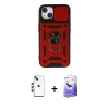 MARSİLYAN™- iPhone 14 Kılıf Ahenk Klasik - Siyah Bilvis 5in1 5D Magic Hayalet Cam Ekran Koruyucu + Shine Kamera Lens - YL