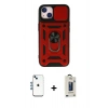 MARSİLYAN™- iPhone 14 Kılıf Ahenk Klasik - Siyah Bilvis Hayalet Cam Ekran Koruyucu + Shine Kamera Lens - MI