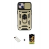MARSİLYAN™- iPhone 14 Kılıf Ahenk Klasik - Siyah Buffer Cam Ekran Koruyucu + Diamond Kamera Lens - KI