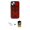 MARSİLYAN™- iPhone 14 Kılıf Ahenk Klasik - Siyah Buffer Cam Ekran Koruyucu + Diamond Kamera Lens - KI