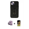 MARSİLYAN™- iPhone 14 Kılıf Ahenk Klasik - Siyah Buffer Cam Ekran Koruyucu + Raze Metal Kamera Lens - MR