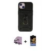 MARSİLYAN™- iPhone 14 Kılıf Ahenk Klasik - Siyah Buffer Hayalet Cam Ekran Koruyucu + Raze Metal Kamera Lens - MR