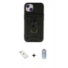 MARSİLYAN™- iPhone 14 Kılıf Ahenk Klasik - Siyah Joko Magic 5D Cam + Diamond Kamera Lens - KI
