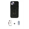 MARSİLYAN™- iPhone 14 Kılıf Ahenk Klasik - Siyah Joko Magic 5D Cam + Shine Kamera Lens - KI