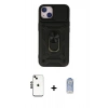 MARSİLYAN™- iPhone 14 Kılıf Ahenk Klasik - Siyah Joko Magic 5D Cam + Shine Kamera Lens - SH