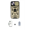 MARSİLYAN™- iPhone 14 Kılıf Ahenk Klasik - Siyah Joko Magic 5D Cam + Shine Kamera Lens - YL