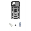 MARSİLYAN™- iPhone 14 Kılıf Ahenk Klasik - Siyah Joko Magic 5D Cam + Diamond Kamera Lens - YL
