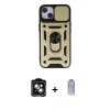 MARSİLYAN™- iPhone 14 Kılıf Ahenk Klasik - Siyah Joko Magic 5D Cam + PVD Metal Kamera Lens - YL