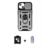 MARSİLYAN™- iPhone 14 Kılıf Ahenk Klasik - Siyah Joko Magic 5D Cam + PVD Metal Kamera Lens - YL