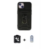 MARSİLYAN™- iPhone 14 Kılıf Ahenk Klasik - Siyah Joko Magic 5D Cam + PVD Metal Kamera Lens - YL
