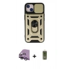 MARSİLYAN™- iPhone 14 Kılıf Ahenk Klasik - Siyah Joko Magic 5D Hayalet Cam + Raze Metal Kamera Lens - GS