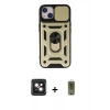 MARSİLYAN™- iPhone 14 Kılıf Ahenk Klasik - Siyah Joko Magic 5D Hayalet Cam + PVD Metal Kamera Lens - PE