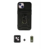 MARSİLYAN™- iPhone 14 Kılıf Ahenk Klasik - Siyah Joko Magic 5D Hayalet Cam + PVD Metal Kamera Lens - PE