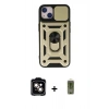 MARSİLYAN™- iPhone 14 Kılıf Ahenk Klasik - Siyah Joko Magic 5D Hayalet Cam + PVD Metal Kamera Lens - TU