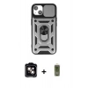 MARSİLYAN™- iPhone 14 Kılıf Ahenk Klasik - Siyah Joko Magic 5D Hayalet Cam + PVD Metal Kamera Lens - TU