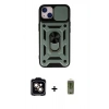MARSİLYAN™- iPhone 14 Kılıf Ahenk Klasik - Siyah Joko Magic 5D Hayalet Cam + PVD Metal Kamera Lens - TU