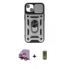 MARSİLYAN™- iPhone 14 Kılıf Ahenk Klasik - Siyah Joko Magic 5D Hayalet Cam + Raze Metal Kamera Lens - KI