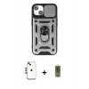 MARSİLYAN™- iPhone 14 Kılıf Ahenk Klasik - Siyah Joko Magic 5D Hayalet Cam + Shine Kamera Lens - GD